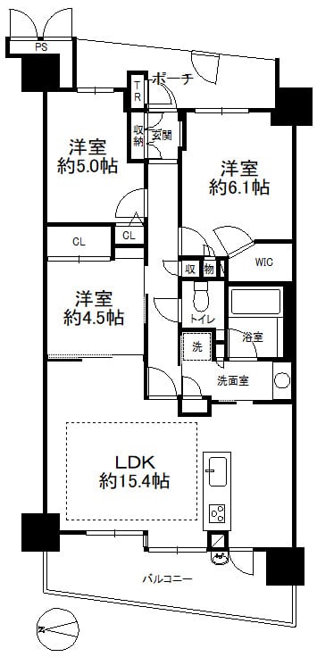 エールグラン千里丘オープンヒルズC棟6階 間取り図