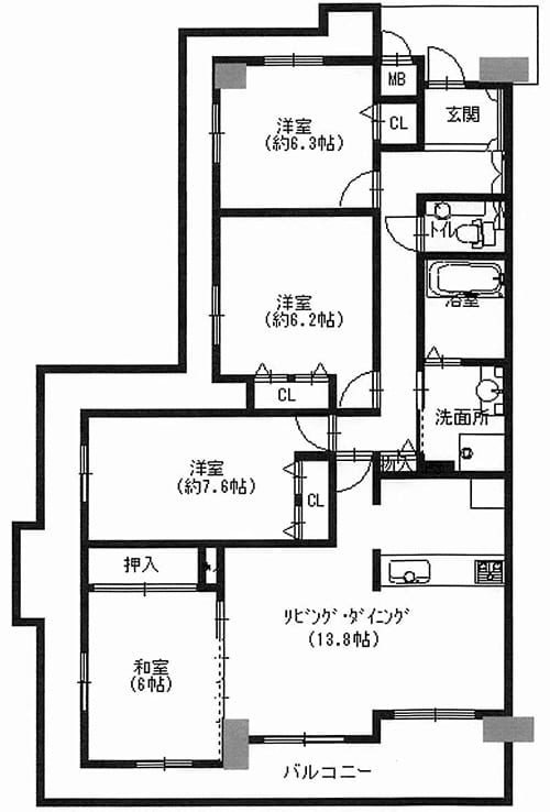 グランアークス千里山401 間取り図