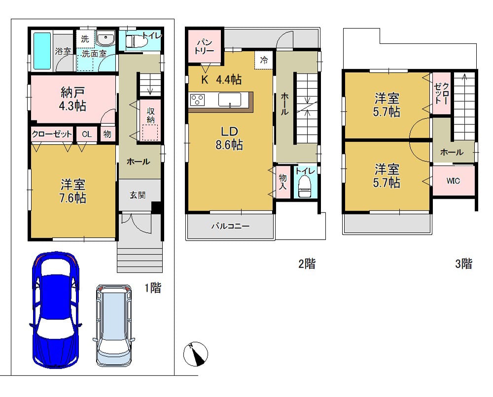豊中市東豊中町新築戸建 間取り図