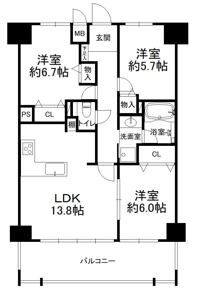 インペリアル千里万博公園106号室 間取り図