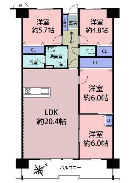 公社山田西C団地 間取り図