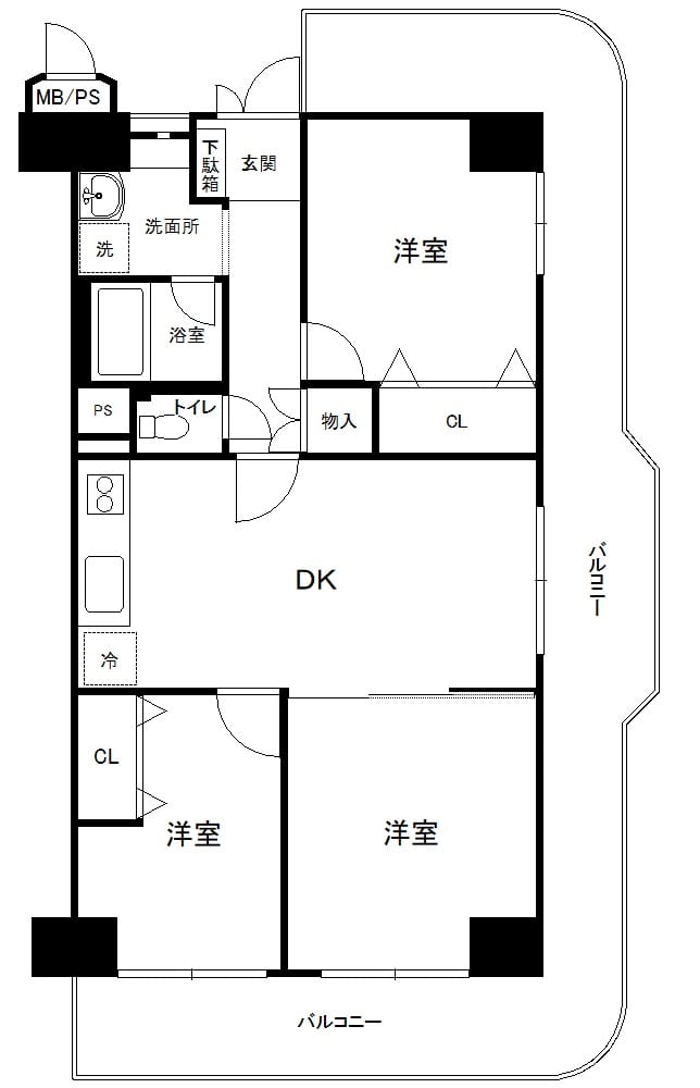 日商岩井緑地公園マンション 間取り図