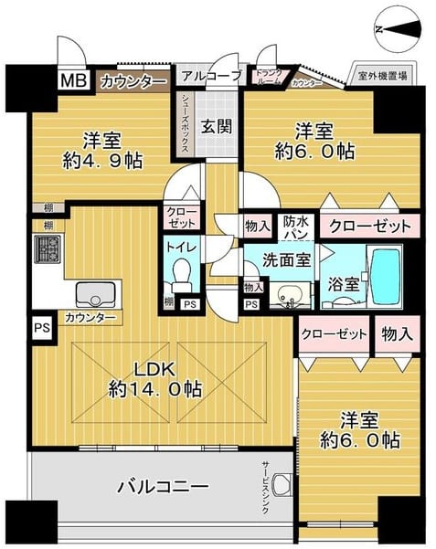 ローレルコート夕陽丘 間取り図