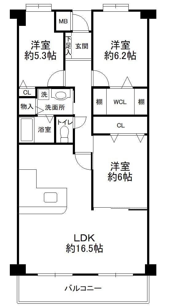 千里中央パークヒルズC棟 7F 間取り図