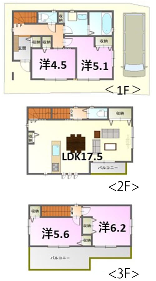 吹田市佐井寺4丁目 新築戸建て 間取り図