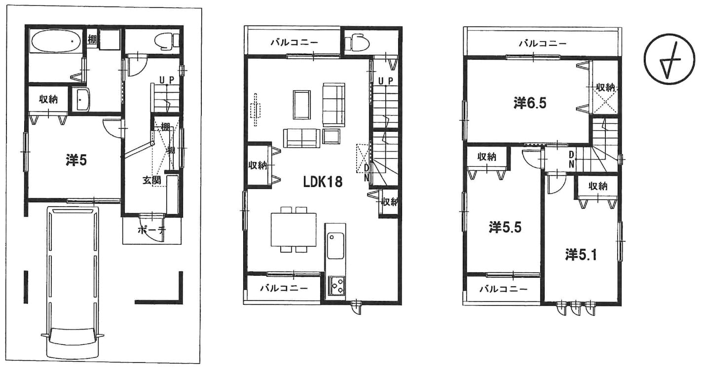 摂津市桜町1丁目新築戸建 間取り図